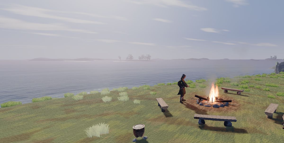 The shore camp at midday